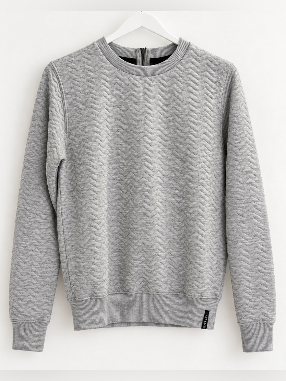 Superdry Quilted Crewneck Sweater - Gray